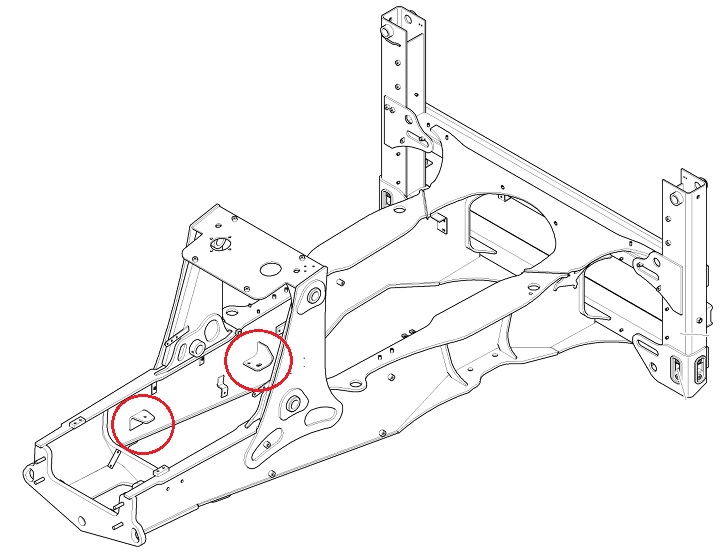 Ремонт кронштейна ДВС, приваренного к основной несущей раме экскаватора-погрузчика